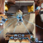 Top,View,Of,Caucasian,Woman,In,The,Loft,Apartment,Sitting