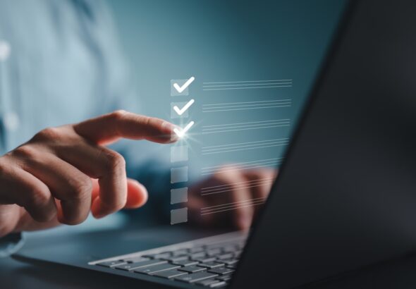 Businessman,Marks,Checkboxes.,The,Survey,Form,,Check,Marks,On,A